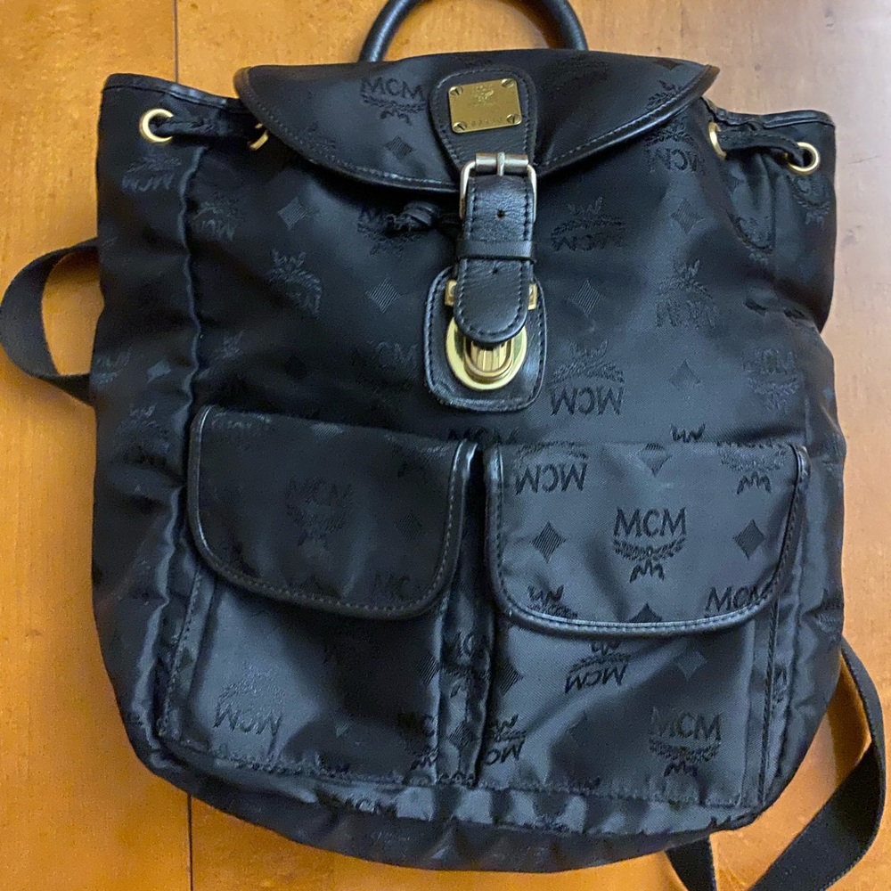 Authentic Black MCM backpack